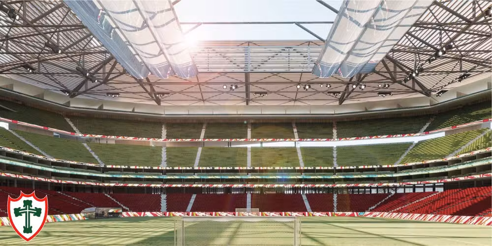 Imagens do novo estádio do Canindé - Divulgação Portuguesa