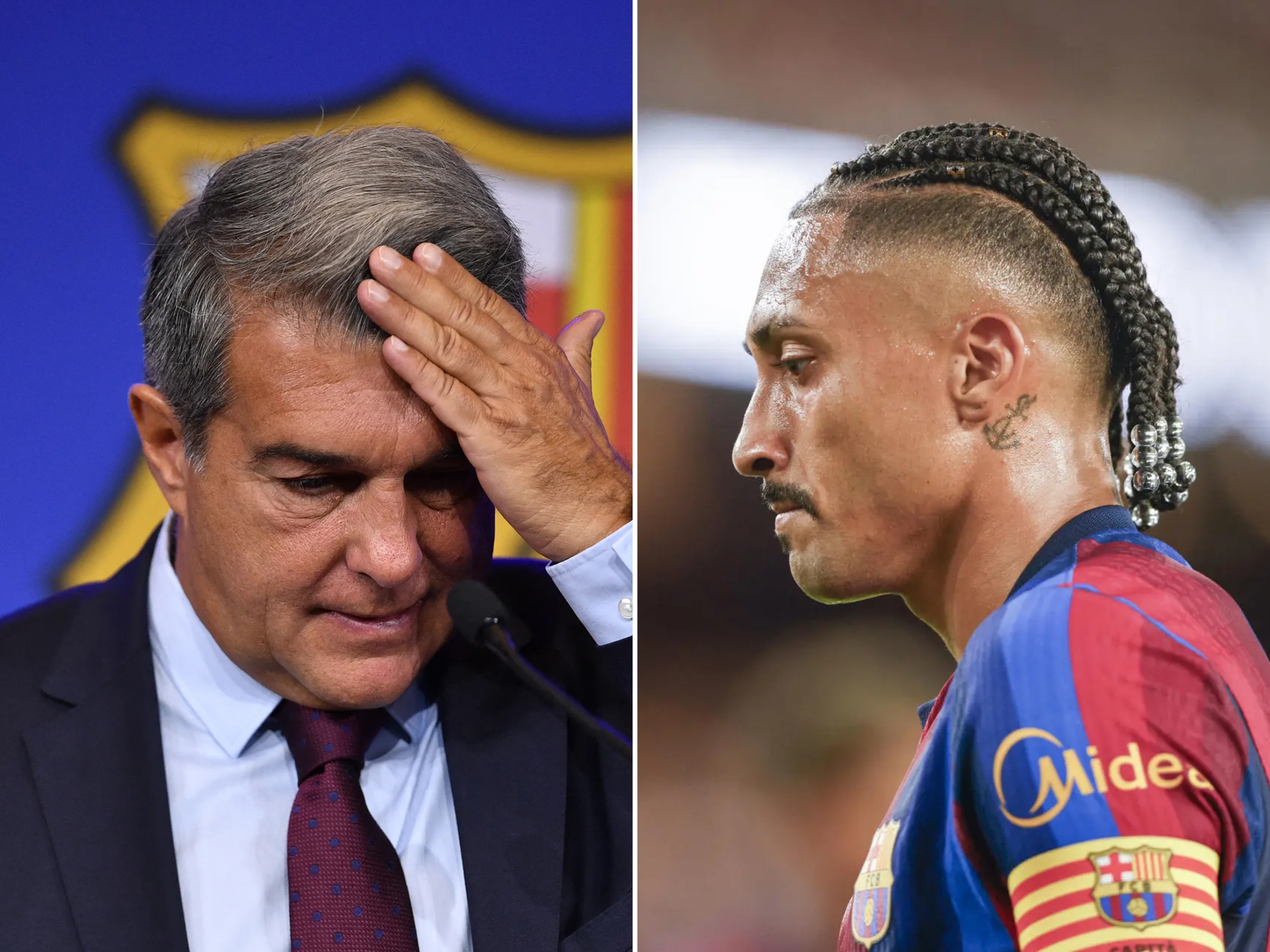 Presidente do Barcelona fala sobre lesão de Raphinha: ‘Preocupa muito’